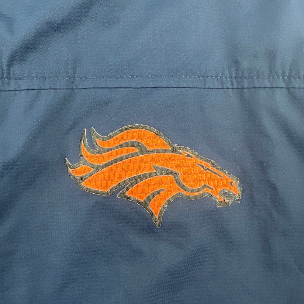 Denver Broncos Jacket Mens XL Navy Blue Full Zip Hooded Windbreaker NFL - Picture 2 of 16
